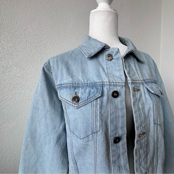 Brooklyn Cloth Denim Jacket Trucker Western Blue Pockets SZ M - Picture 7 of 12